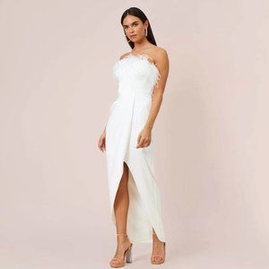 Aidan Mattox Ivory Feather Dress Size 4M